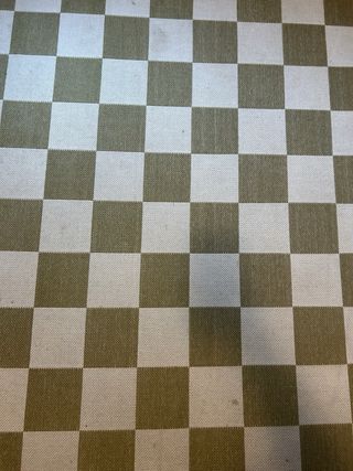 Alfombra cuadros verde y blanco IKEA