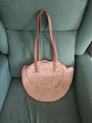 Bolso de rafia beige