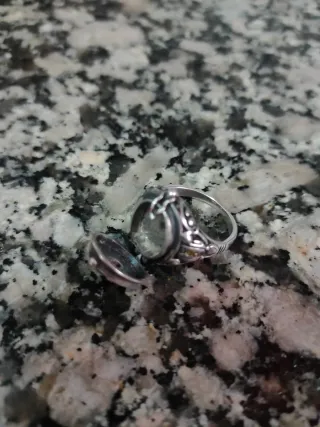 Anillo Plata con Piedra Rosa