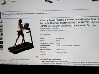 Cinta de correr plegable hidráulica