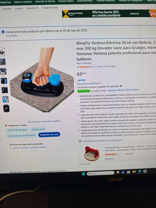 Ventosa a batería azul