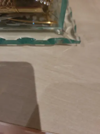 Joyero de cristal con motivo plateado