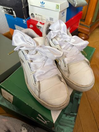 Zapatillas Puma Basket Heart Patent Blancas