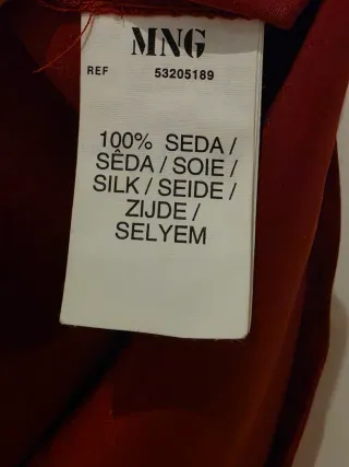 Completo top camicia seta Mango rosso