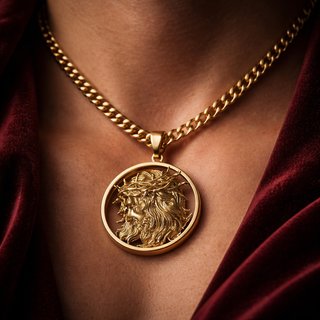 Medalla y Cadena Chapada Oro 18klt
