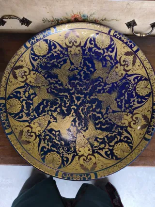 Precioso plato marroquí azul y dorado