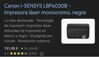 Canon i-SENSYS LBP6030B Stampante Laser