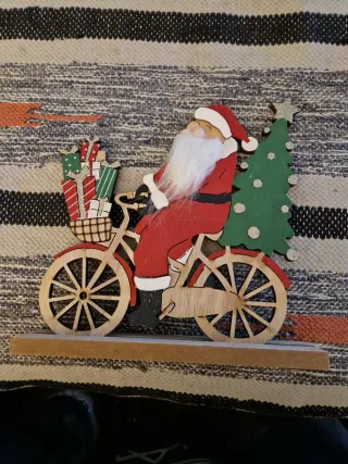 Figura Papá Noel en Bicicleta