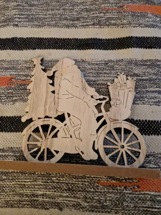 Figura Papá Noel en Bicicleta