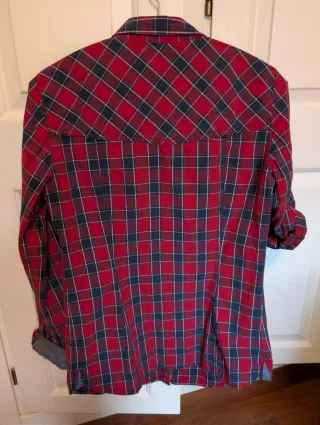 Camisa cuadros roja y azul