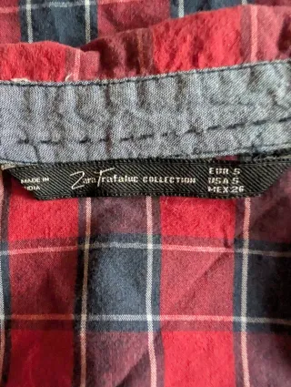 Camisa cuadros roja y azul