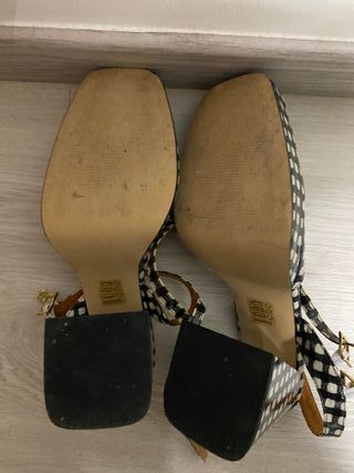 Scarpe con tacco fantasia quadretti