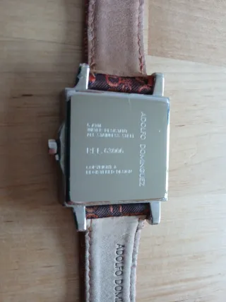 Reloj Adolfo Dominguez Cuadrado Negro Rosa Teja