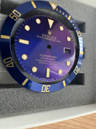 Esfera y Bisel Rolex Submariner Azul Dorado