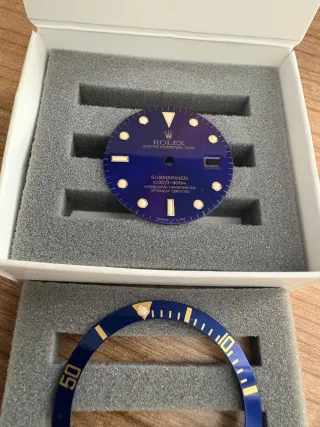 Esfera y Bisel Rolex Submariner Azul Dorado