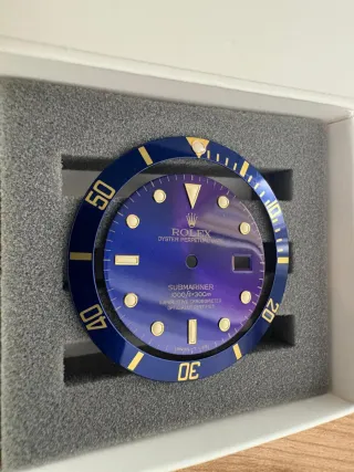 Esfera y Bisel Rolex Submariner Azul Dorado