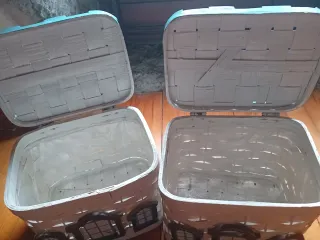 2 Cajas de mimbre estilo casita