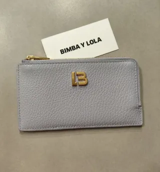 Bimba y Lola Cartera Piel Lavanda Logo Dorado