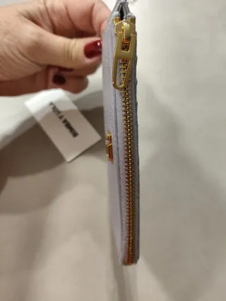 Bimba y Lola Cartera Piel Lavanda Logo Dorado