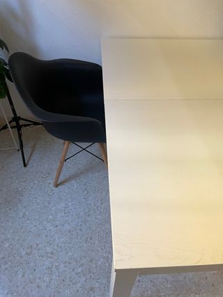 Mesa de salón extensible blanca 140x84