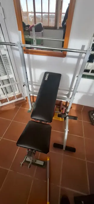 Banco de pesas y mancuernas