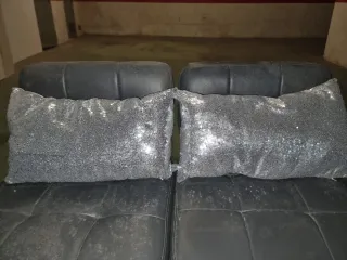 Cojines decorativos plateados (2 unidades)