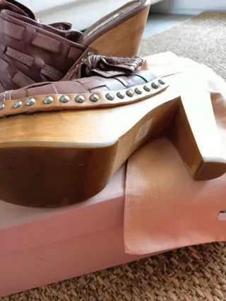 Miu Miu Zapatos Tacón Marrones