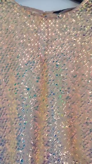 Crop top lentejuelas Zara ,color rosado/dorado.