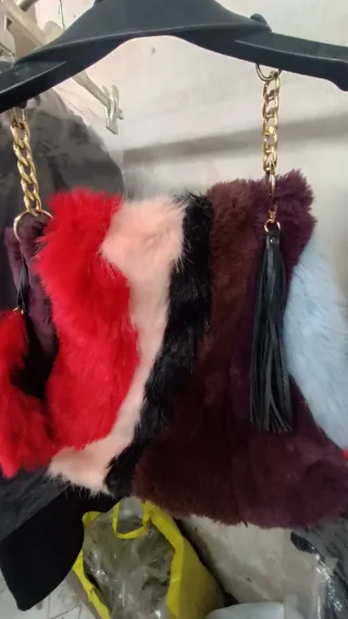 Borsa River Island pelliccia multicolor