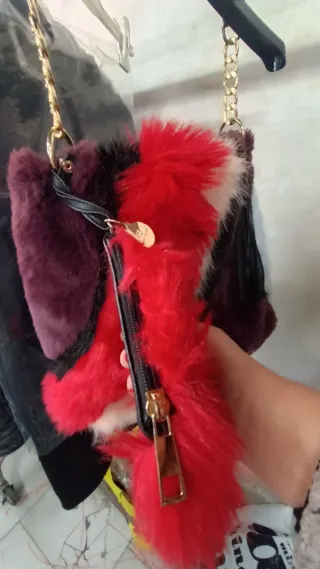 Borsa River Island pelliccia multicolor