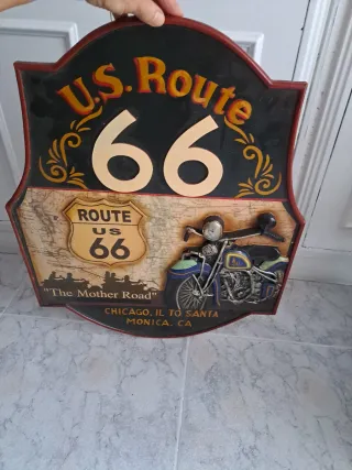 Cuadro Decorativo Ruta 66 Moto