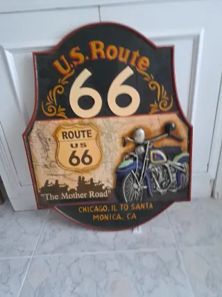 Cuadro Decorativo Ruta 66 Moto