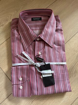 Camisa de manga larga rayas rosa y gris