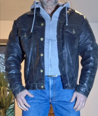 Chaqueta vaquera de cuero Y2K