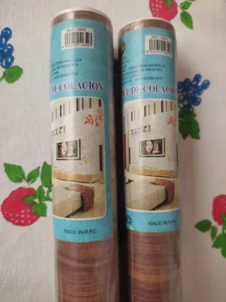 2 Rollos Papel Decorativo Madera de 45cm x 2metro