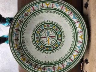 Plato decorativo cerámica marroquí antiguo