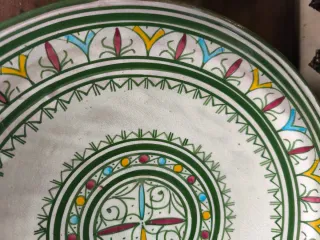 Plato decorativo cerámica marroquí antiguo