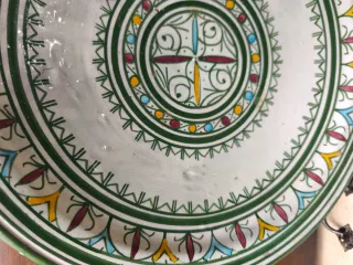 Plato decorativo cerámica marroquí antiguo
