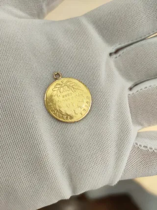 Colgante moneda de oro 22kt