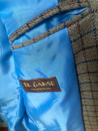 Chaqueta El Ganso cuadros beige y azul