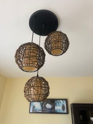 Pack 2 Lámparas Colgantes Mimbre