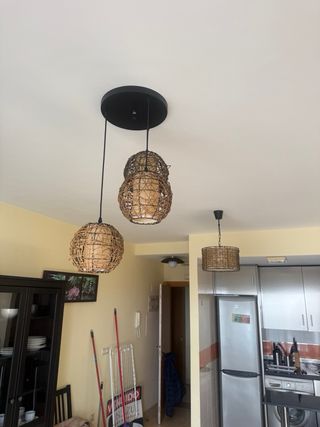 Pack 2 Lámparas Colgantes Mimbre