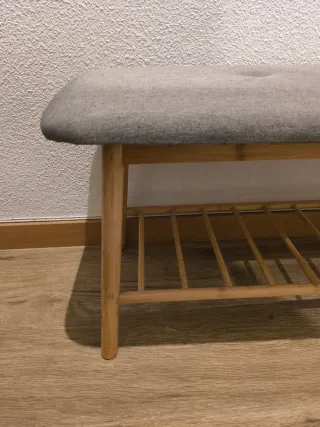 Banco zapatero Jysk tela y madera