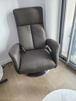 Sillón relax giratorio de piel