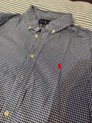 Camisa Ralph Lauren cuadros azul y blanco