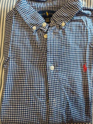 Camisa Ralph Lauren cuadros azul y blanco