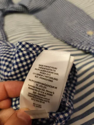 Camisa Ralph Lauren cuadros azul y blanco