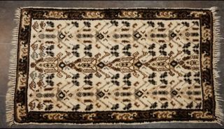 Antigua alfombra bereber hecha a mano.Lana/algodón