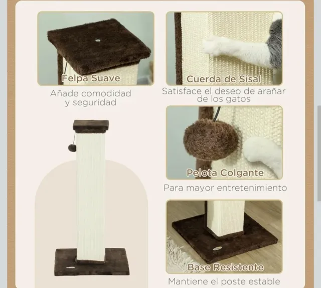 Árbol rascador para gatos de sisal