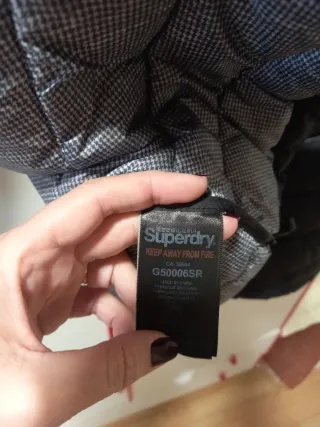 Anorak Largo Negro Superdry Mujer